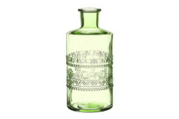 Szklana butelka zielona wazon świecznik 15cm do pokoju porto