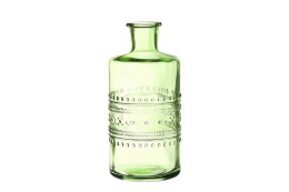 Szklana butelka zielona wazon świecznik 15cm kropki porto