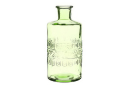 Szklana butelka zielona wazon świecznik 15cm ozdoba porto