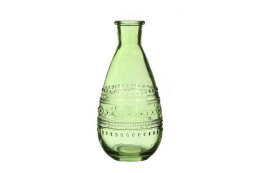 Szklana butelka zielona wazon świecznik 16cm do sypialni