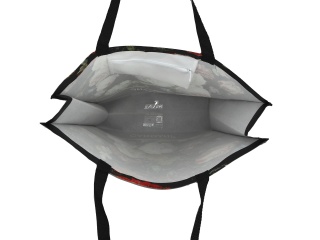 Czarna torba sklepowa na ramię kwiaty barokowe Heem moda