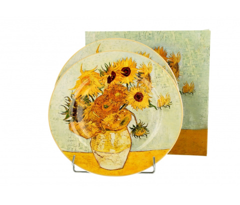 Zestaw 2 talerze deserowe porcelana Van Gogh Słoneczniki