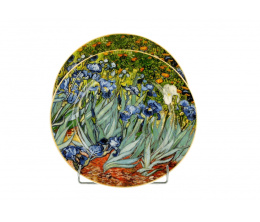 Zestaw 2 talerze deserowe porcelana Van Gogh Irysy kwiaty