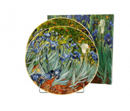 Zestaw 2 talerze deserowe porcelana Van Gogh Irysy kwiaty