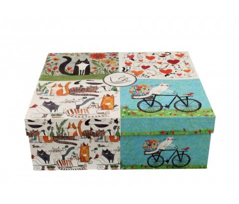 Zestaw 4 kubków koci świat na prezent 350 ml koty rower