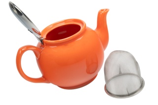 Zestaw dzbanek z filtrem zaparzaczem porcelanowy pomarańcz