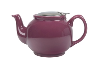 Zestaw dzbanek z sitkiem zaparzaczem porcelanowy fioletowy