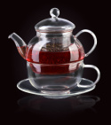 Szklany zestaw filiżanka imbryk tea for one peter do herbaty