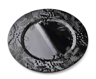 Czarna podkładka dekoracyjna podtalerz Blanche święta