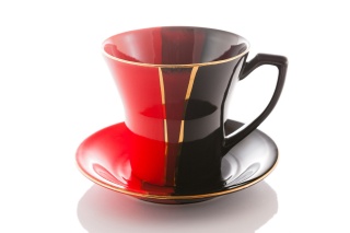 FILIŻANKA MAJA TRIO MIEROSZÓW CZARNO CZERWONA