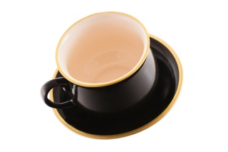 FILIŻANKA SPODEK POLSKA PRODUKCJA CZARNA MIEROSZÓW