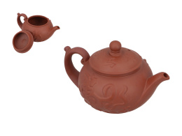Brązowy dzbanek czajnik do herbaty kawy 0,4 l ceramiczny