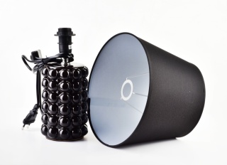 Lampa stołowa nocna czarna Leti Bubble do pokoju sypialni