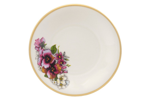 Filiżanka na spodku bratki kolekcja Mieroszów