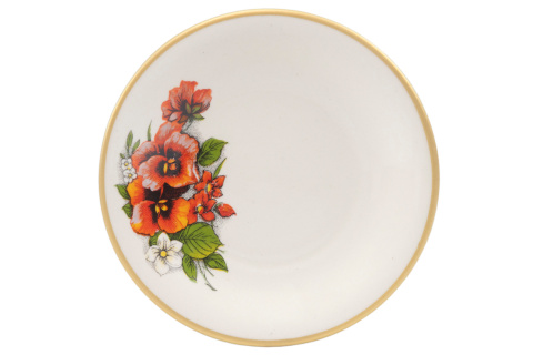 Filiżanka na spodku bratki kolekcja Mieroszów