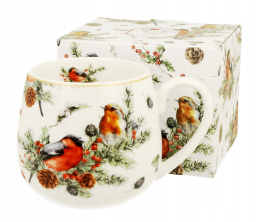 Kubek baryłka do herbaty prezent na święta christmas birds
