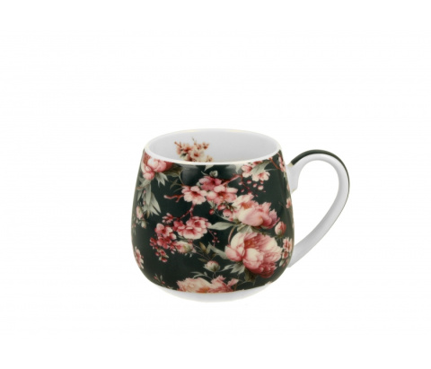 Kubek baryłka do kawy herbaty noemi black na prezent kwiaty