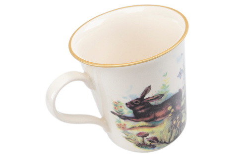 Kubek z Mieroszowa z motywem zająca ceramiczny