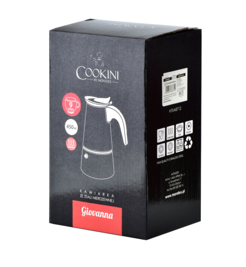 Stalowa kawiarka do parzenia kawy Giovanna 450ml 9 filiżanek
