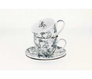 Zestaw 2 filiżanki ze spodkami do kawy orient blue prezent