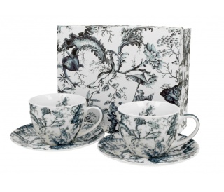 Zestaw 2 filiżanki ze spodkami do kawy orient blue prezent