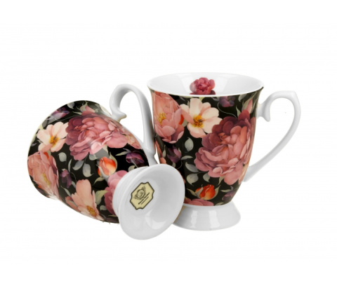 Zestaw 2 kubki royal spring roses black prezent kubek róże