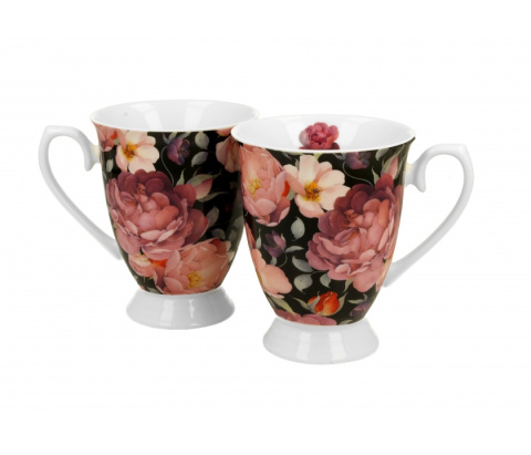 Zestaw 2 kubki royal spring roses black prezent kubek róże