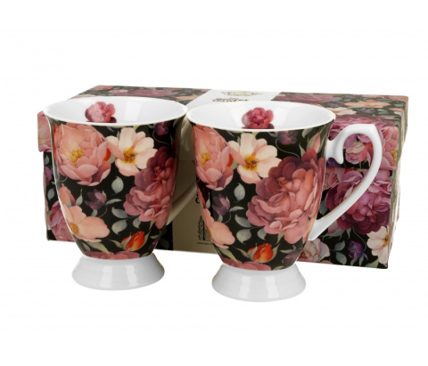Zestaw 2 kubki royal spring roses black prezent kubek róże