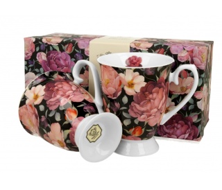 Zestaw 2 kubki royal spring roses black prezent kubek róże