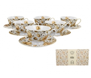 Zestaw sześć filiżanek na prezent royal english roses white