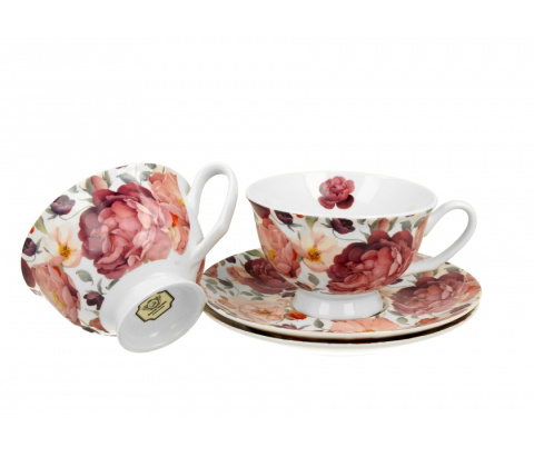 Komplet 6 filiżanek na urodziny royal spring roses white