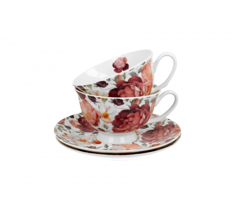 Komplet 6 filiżanek na urodziny royal spring roses white