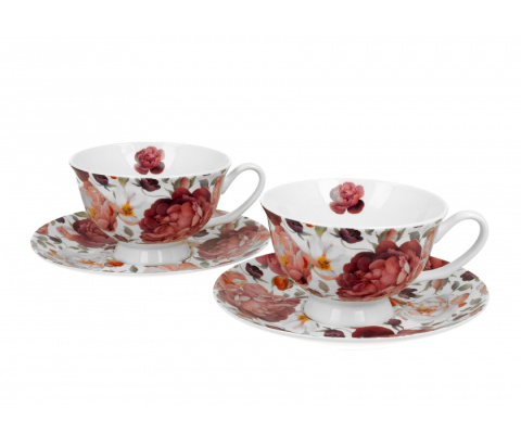 Komplet 6 filiżanek na urodziny royal spring roses white