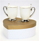 Zestaw 2 kubki porcelanowe na prezent Queen Isabell silver