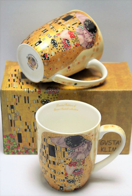 Komplet dwa kubki porcelanowe Klimt Pocałunek na urodziny
