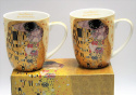 Komplet dwa kubki porcelanowe Klimt Pocałunek na urodziny