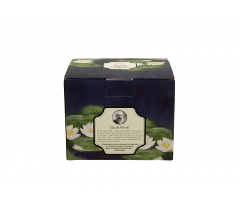 Kubek baryłka do herbaty na prezent Monet Nenufars kwiaty