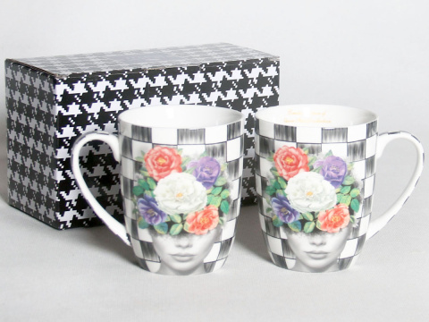 Komplet 2 kubków do herbaty Queen Isabell floral woman