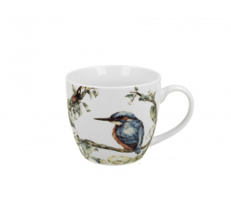 Kubek do herbaty kawy malowany zimorodek w obwolucie ptak
