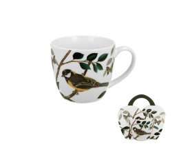 Kubek do herbaty kawy na urodziny Sikorka ptak w koszyczku