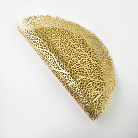 Mata na stół okrągła podkładka prezent Mandy złote drzewko