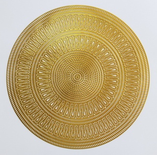 Mata na stół okrągła podkładka stołowa Mandy złota 38 cm