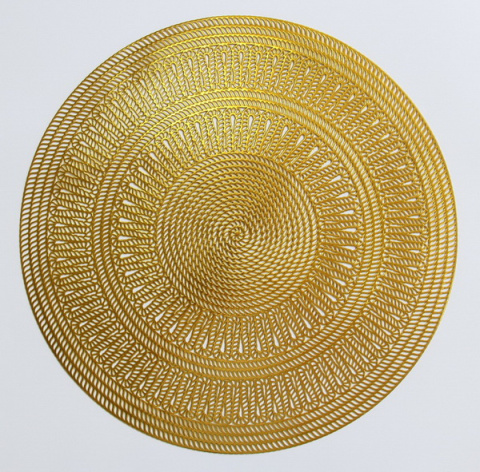 Mata na stół okrągła podkładka stołowa Mandy złota 38 cm