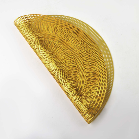 Mata na stół okrągła podkładka stołowa Mandy złota 38 cm