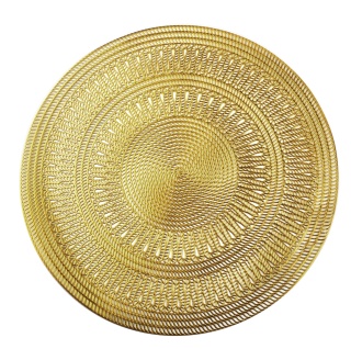 Mata na stół okrągła podkładka stołowa Mandy złota 38 cm