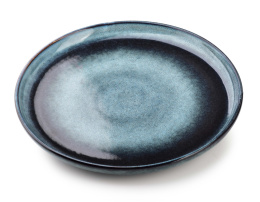 Niebieski talerz obiadowy płytki ceramiczny ozdobny Ester