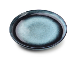 Niebieski talerz deserowy ceramiczny ozdobny Ester