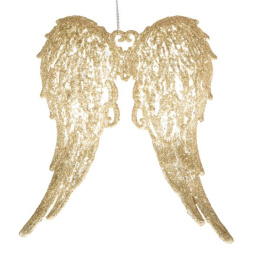 Zawieszka na choinkę bombka skrzydła anielskie złote ozdoba
