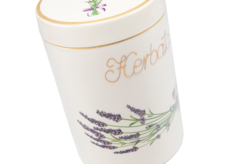 Pojemnik na herbatę lawenda Mieroszów ceramiczny