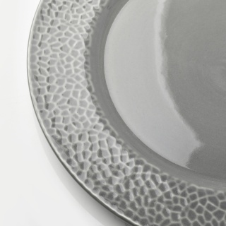 Talerz obiadowy płytki porcelanowy szary ozdobny hudson